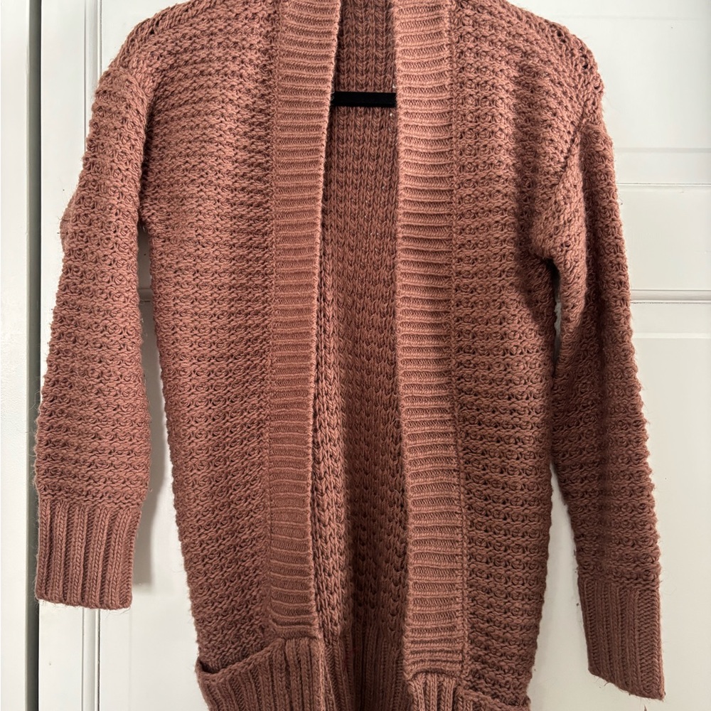 Charlotte Russe Dusty Rose Knit Cardigan